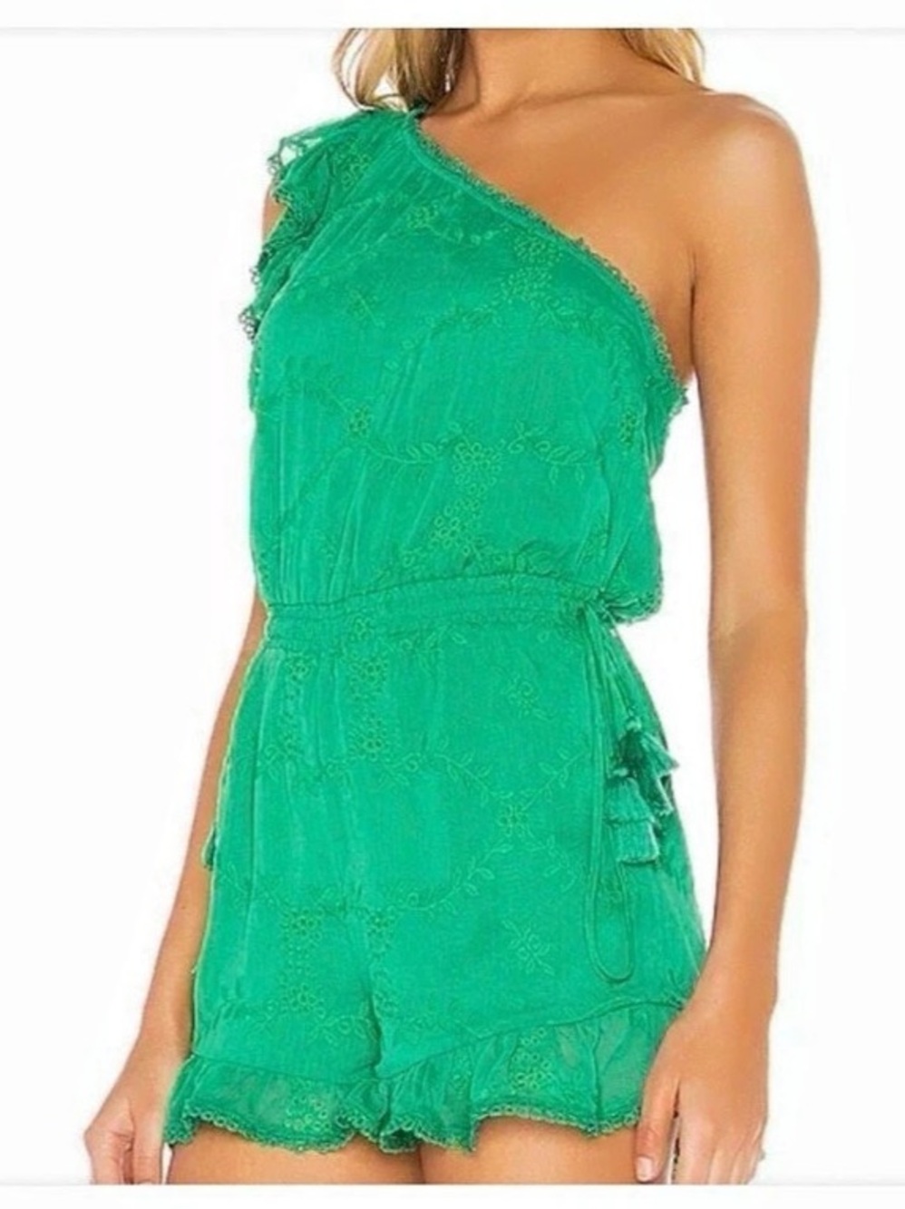Tularosa Green Davey One-Shoulder Romper, Size Small, Like New
